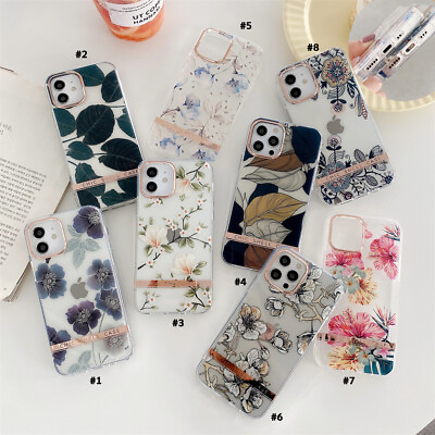 #ad For iPhone 15 Pro Max 14 13 12 11 Clear Case TPU Painted Flower Slim Phone Cover