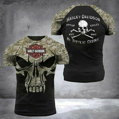 #ad Harley Davidson Limited Edition Men#x27;s Skull Shirt 3D All Over Print S 5XL