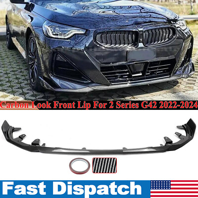 #ad For BMW 2 Series G42 Coupe M Performance 2022 24 Carbon Look Front Lip Splitter $138.59