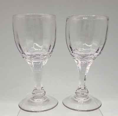#ad Set of 2 Slight Sun Purple Glass Paneled Cordial Wine Glasses 4 3 8quot; H Vintage