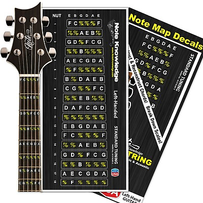 #ad Left Hand Guitar Fretboard Note Map Decals Stickers. by Note Knowledge