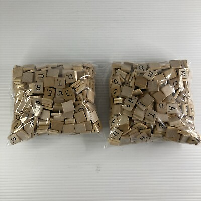 #ad Huge Lot of 1000 Vintage amp; Modern Scrabble Tiles Wooden Letters Art Crafts
