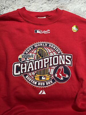 #ad MLB Boston Red Sox Lee Sport 2007 World Series Champions Authentic Sweatshirt XL