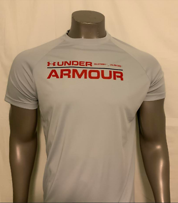 #ad Under Armour Men#x27;s UA Tech™ 2.0 Wordmark Light Gray Short Sleeve New