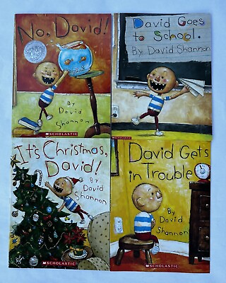 #ad No David by David Shannon Paperback Children#x27;s Book Set Lot 4