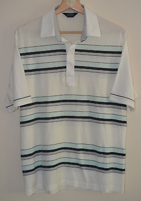 #ad Vintage Mens St Michael Striped Polo Shirt Size Medium 38 40quot;