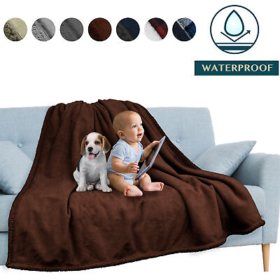 #ad Waterproof Blanket for Couch Sofa Bed Protector Cover WaterResistant Soft Sherpa