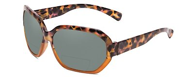 #ad Calabria 644SB Hexagonal BiFocal Reading Sunglasses 2.50 Caramel Polarized Grey