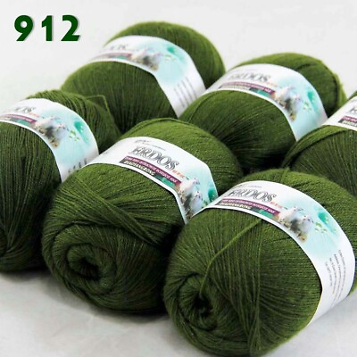 #ad Sale 6 Skeinsx50g LACE Soft Acrylic Wool Cashmere hand knitting Crochet Yarn 912
