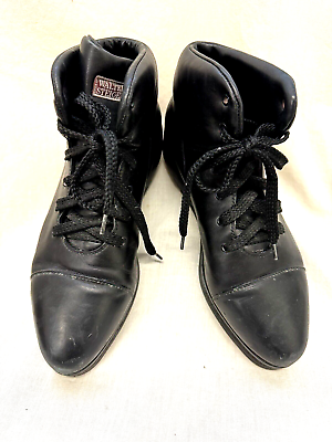 #ad Walter Steiger Women#x27;s Lace Up Ankle Boots Black Leather Size 39.5 9US