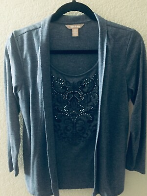 #ad White Stag Blue Long Sleeved 2 n1 Top Size S