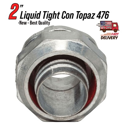#ad Straight Liquid tight 2quot; Connector Metallic Zinc Die Cast Threaded Topaz 476