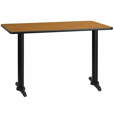 #ad Flash Furniture 30quot; x 48quot; Restaurant Dining Table in Black and Natural