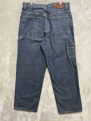 #ad Tommy Hilfiger Mens Jeans Loose 34 x 29 Baggy Y2K Cotton Denim Blue