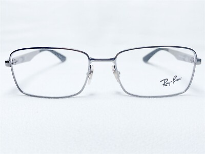 #ad NEW Ray Ban RB6333 2502 Mens Gunmetal Rectangle Eyeglasses Frames 54 17 145