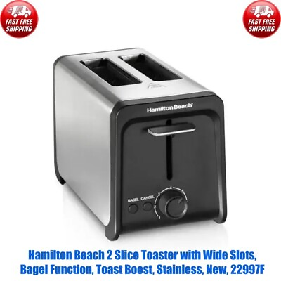 #ad Hamilton Beach 2 Slice Toaster with Wide Slot Toaster Acceleration Stainless