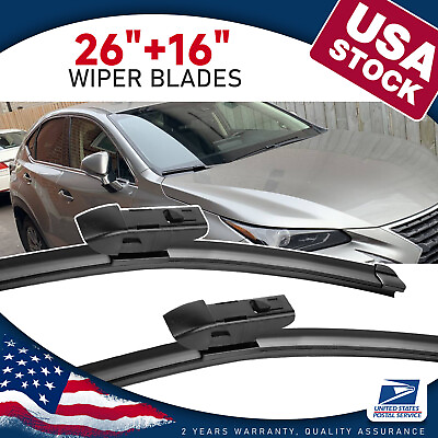 #ad 26quot;16quot; Durable Windscreen Wiper Blades Replacement For 2015 2017 Lexus NX200T