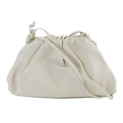 #ad BOTTEGA VENETA BV GHW Shoulder Bag Crossbody Calfskin Leather White $1124.00
