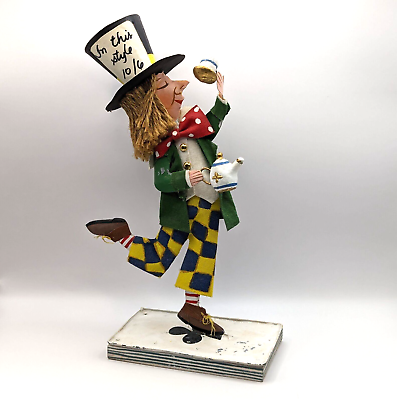 #ad Alice in Wonderland MAD HATTER Character Metal Art Sculpture Whimsical Figurine