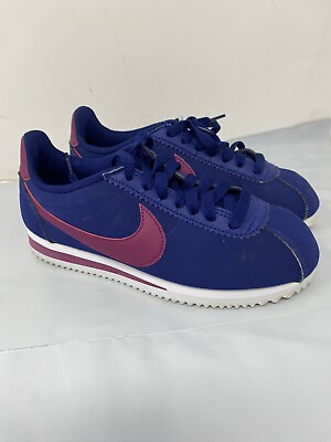 #ad Nike Classic Cortez Running Shoes Womens 6 Leather Blue Void True Berry Active