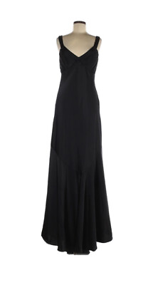 #ad Jill Jill Stuart Womens Black Ruched black less Gown Size 8