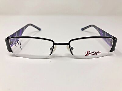 #ad Bellagio B734 C01 Eyeglass Frame 50 18 135 Purple Black Blue Metal Plastic O23
