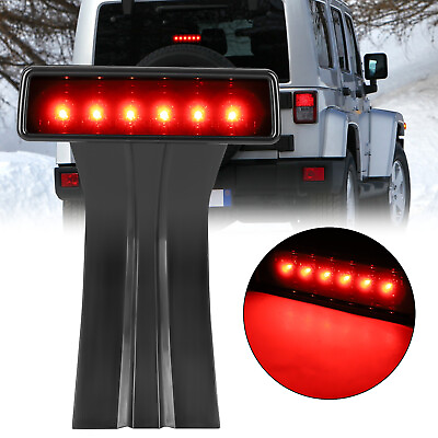 #ad Smoked Lens LED Third Tail Brake Light Rear Stop Lamp For 07 18 Jeep Wrangler JK