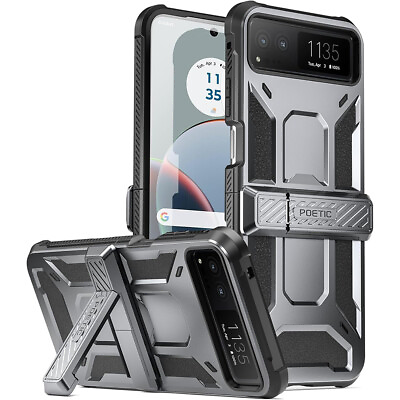#ad For Moto Razr 2023 Case Poetic with Kickstand Shockproof Cover Gun Metal $32.95