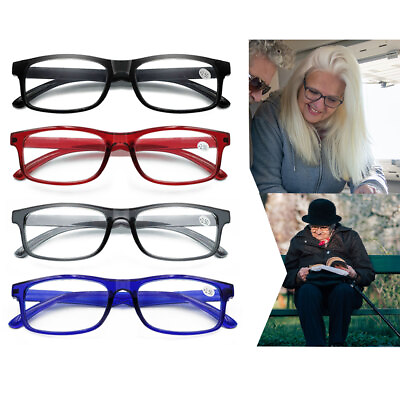 #ad Reading Glasses Men Women Anti Blue Glasses 4PACK Square Frame Readers 1.00 4.00