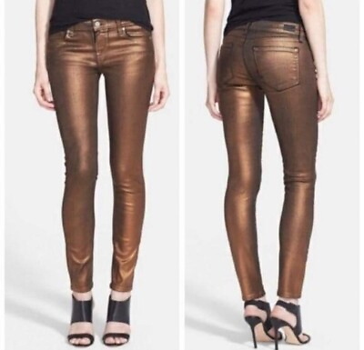 #ad Paige Pants Size 28 Skinny Verdugo Copper Galaxy Ultra $250
