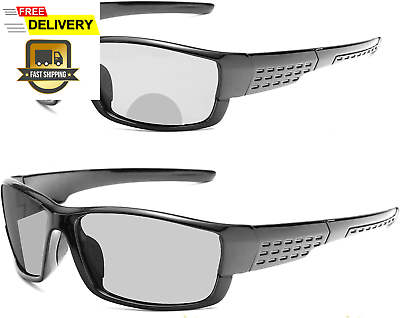 #ad Transition Photochromic Bifocal Reading Glasses Men Safety Sports 1.75X Black...