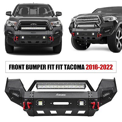 #ad For Toyota Tacoma 2016 22 Steel Front Bumper W Winch Plate LED Lights D rings