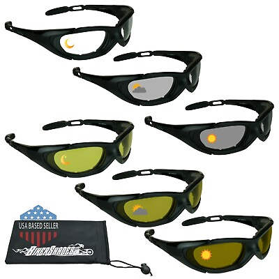 #ad Transitional Photochromic Motorcycle Sunglasses Biker Goggles Sky Diving Glasses