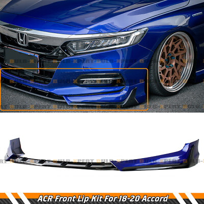 #ad For 18 20 Honda Accord ACR Still Night Pearl Blue Front Bumper Lip Splitter Kit