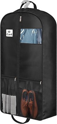 #ad 6.5quot; Gusseted Heavy Duty Garment Bags for Travel 43quot; Suit Bag Storage Hanging C