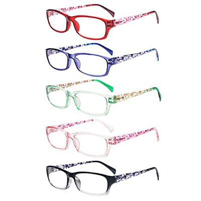 #ad 5 Pack Computer Reading Glasses Men and Women Anti Eyestrain 5 Mix 5 0.75 x
