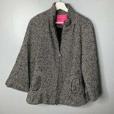#ad Betsey Johnson Gray Metallic Coat Sz M Womens Winter Fall Jacket Casual