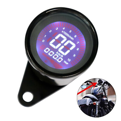 #ad Universal Motorcycle Instrument Modified Digital Motorbike Speedometer N4W6