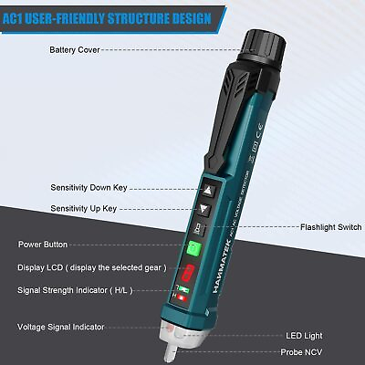 #ad 12 1000V Dual Sensitivity Electrical Tester Pen Non Contact AC Voltage Detector