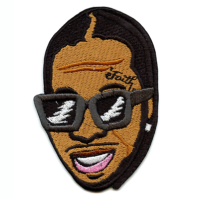 #ad Hip Hop Rapper Face Emoji With Sunglasses Embroidered Iron On Patch