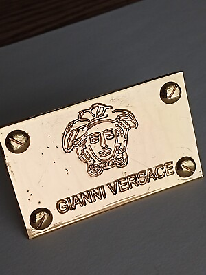 #ad Vintage Gianni Versace Medusa Logo Gold Plated Plate Clip