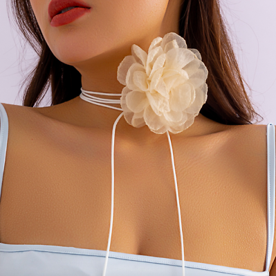#ad Sexy Elegant Big Rose Flower Clavicle Chain Necklace for Women Rope Choker
