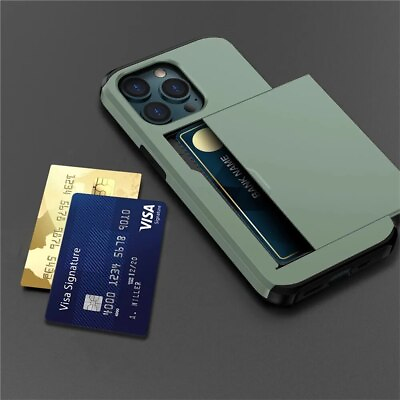 #ad Wallet Credit Card ID Slot Case For iPhone 15 Pro Max 14 13 12 11 Pro XS XR 8 7
