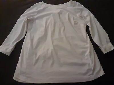 #ad J. Jill quot;White Shirt Collectionquot; 3 4 Sleeve White Tunic With Pockets Size***