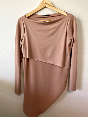 #ad Zara Wamp;B Mesh Contrast Sweater Blouse Size Small