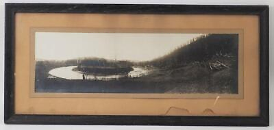 #ad Antique Cabin on River Black amp; White Photograph Framed W.W. Downington 1910 $325.49