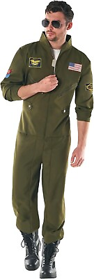 #ad Mens Air Force Pilot Jumpsuit Costume Sunglasses Adult Aviator Flight Suit S XL