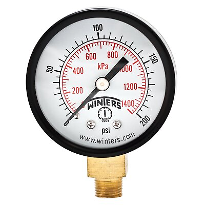 #ad Winters 2 inch Dial Size Economy Utility Dry Pressure Gauge Brass Internals...
