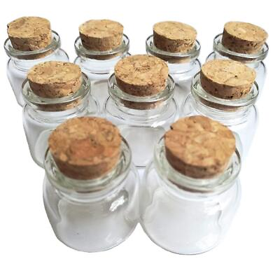 #ad 10PCS 15ml Cute Small Cork Stopper Glass Bottle Vials Jars with Cork 30x40mm