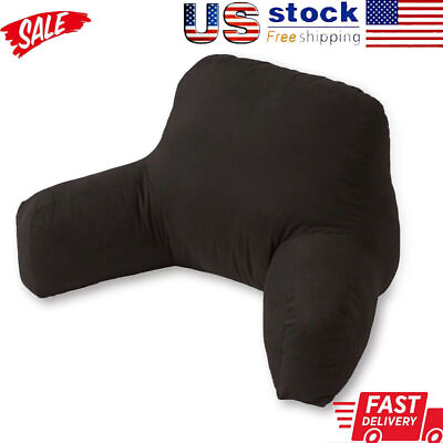 #ad Solid Cotton Duck Bed Rest Pillow Reading Watching Tv Comfort Family Room Black